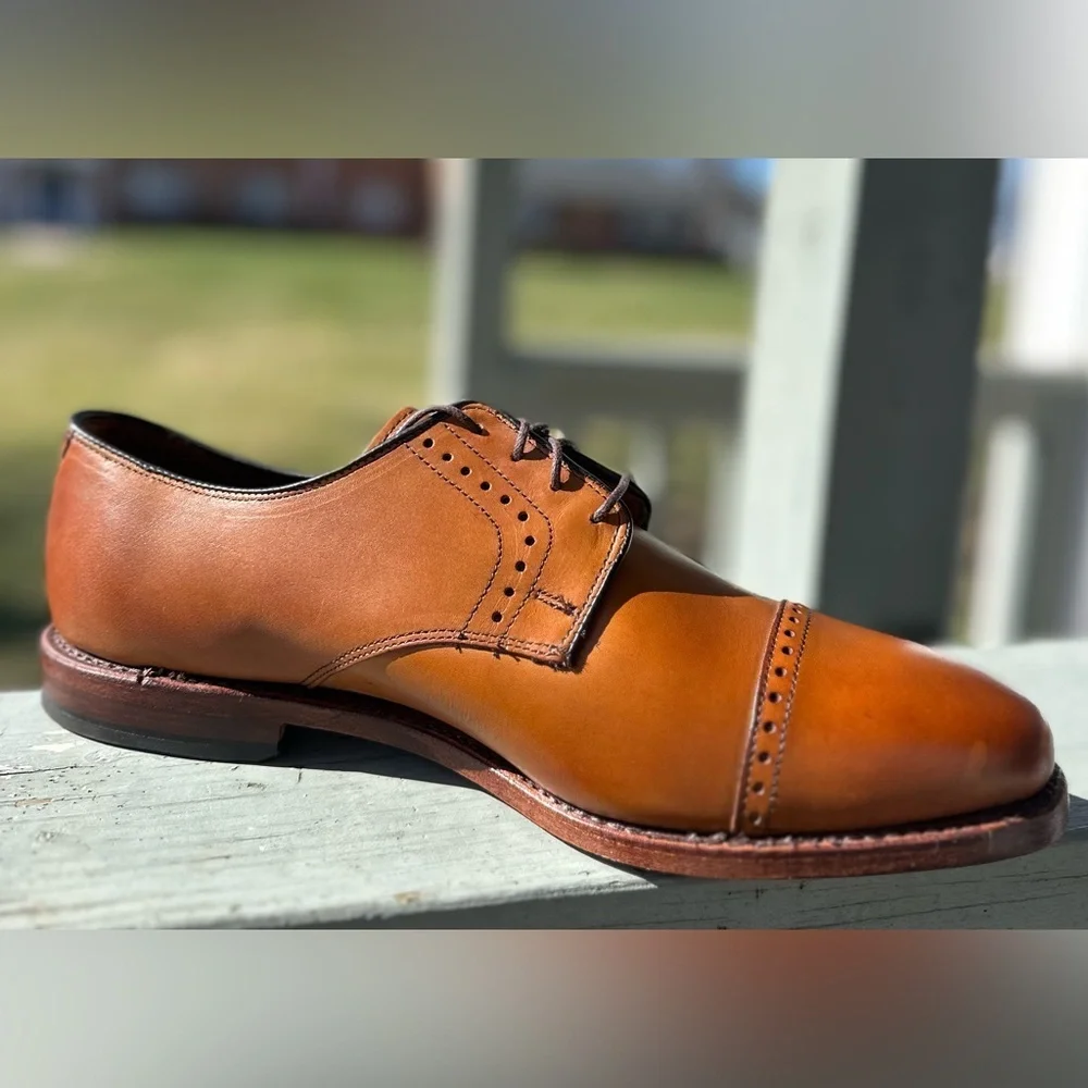ALLEN EDMONDS NWOB 10.5 Clifton Cap Toe Lace Up Oxford Walnut Calfskin Shoes USA